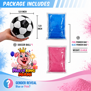 Gender Reveal Soccer Ball – Pink & Blue Powder Reveal Ball for Baby Gender Reveal Party