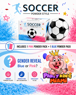 Gender Reveal Soccer Ball – Pink & Blue Powder Reveal Ball for Baby Gender Reveal Party