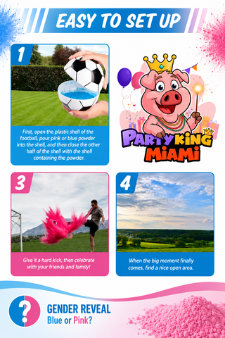 Gender Reveal Soccer Ball – Pink & Blue Powder Reveal Ball for Baby Gender Reveal Party