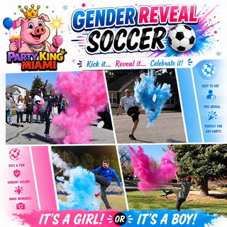 Gender Reveal Soccer Ball – Pink & Blue Powder Reveal Ball for Baby Gender Reveal Party