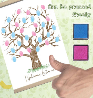 Gender Reveal Fingerprint Tree Canvas Guest Book