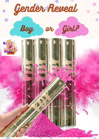 Baby Gender Reveal Cannon Smoke Powder, Confetti, and Streamers in one Cannons! Bestseller