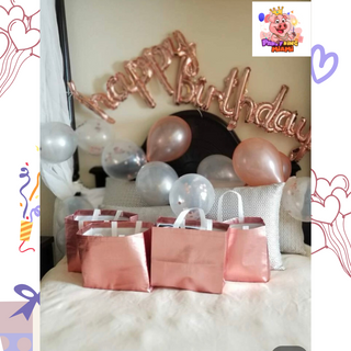 Happy Birthday balloon set rose Gold
